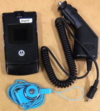 Motorola RAZR V3 - Black  AT T / Cingular  Cellular Flip Phone -READ / Bundled