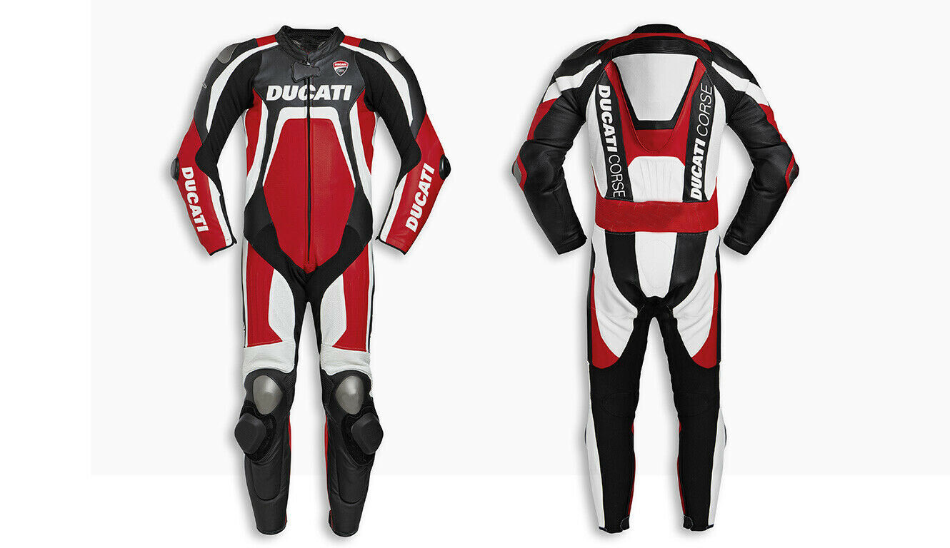 Combinaison Moto DUCATI en Cuir Taille 54 | Veste et Pantalon de Course Homme