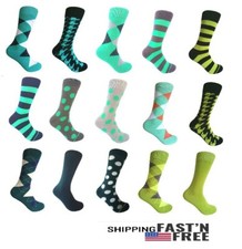 Teal /Dark Teal/Lime/Bright Turquoise/Mint Green Dress Socks for Men