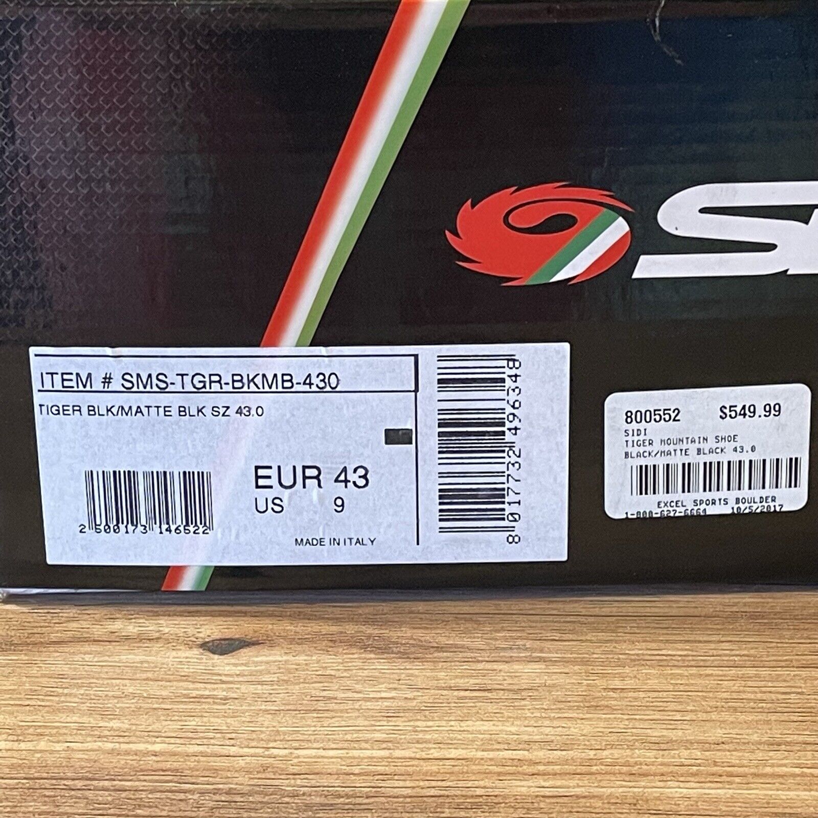 Sidi Tiger Limited Edition 43 Carbon Sole Mountain Bike Shoes 9-9.5 Black