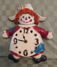 RARE Vintage Sexton Raggedy Ann Metal Clock Made in USA - Tested & Works