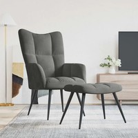 Relaxsessel Mit Hocker Dunkelgrau Samt Sessel Fernsehsessel GemüTlich