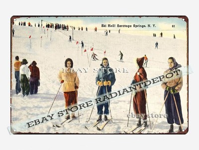 tin sign 1930s-40s Ski Heil! Saratoga Springs New York design interior