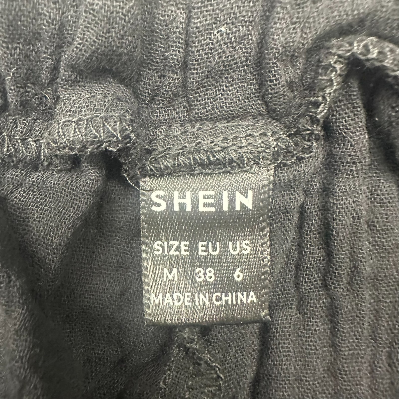 Shein Solid Black Drawstring Basic Gauze Comforta… - image 3