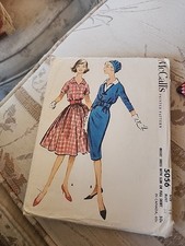 1950S MCCALL'S MISSES DRESS W/ SLIM OR FULL SKIRT PATTERN #5056
