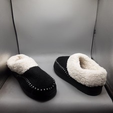 Dearfoams Women's Nyla Felted Moccasin Toe Clog Slipper 7-8M Black A287