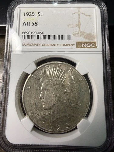 1925 Peace Silver Dollar – NGC AU-58 – Strong Eye Appeal