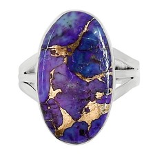 Copper Purple Turquoise 925 Sterling Silver Ring s.10 Jewelry R-1003