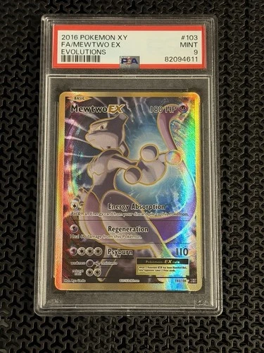 New ListingPokemon Mewtwo EX 103/108 Full Art Ultra Rare Holo Card 2016 XY Evolutions PSA 9