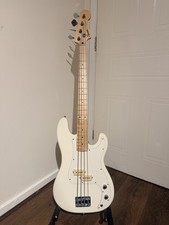 Squier Precision Bass Guitar, Olympic White, Upgraded! Modifications available!