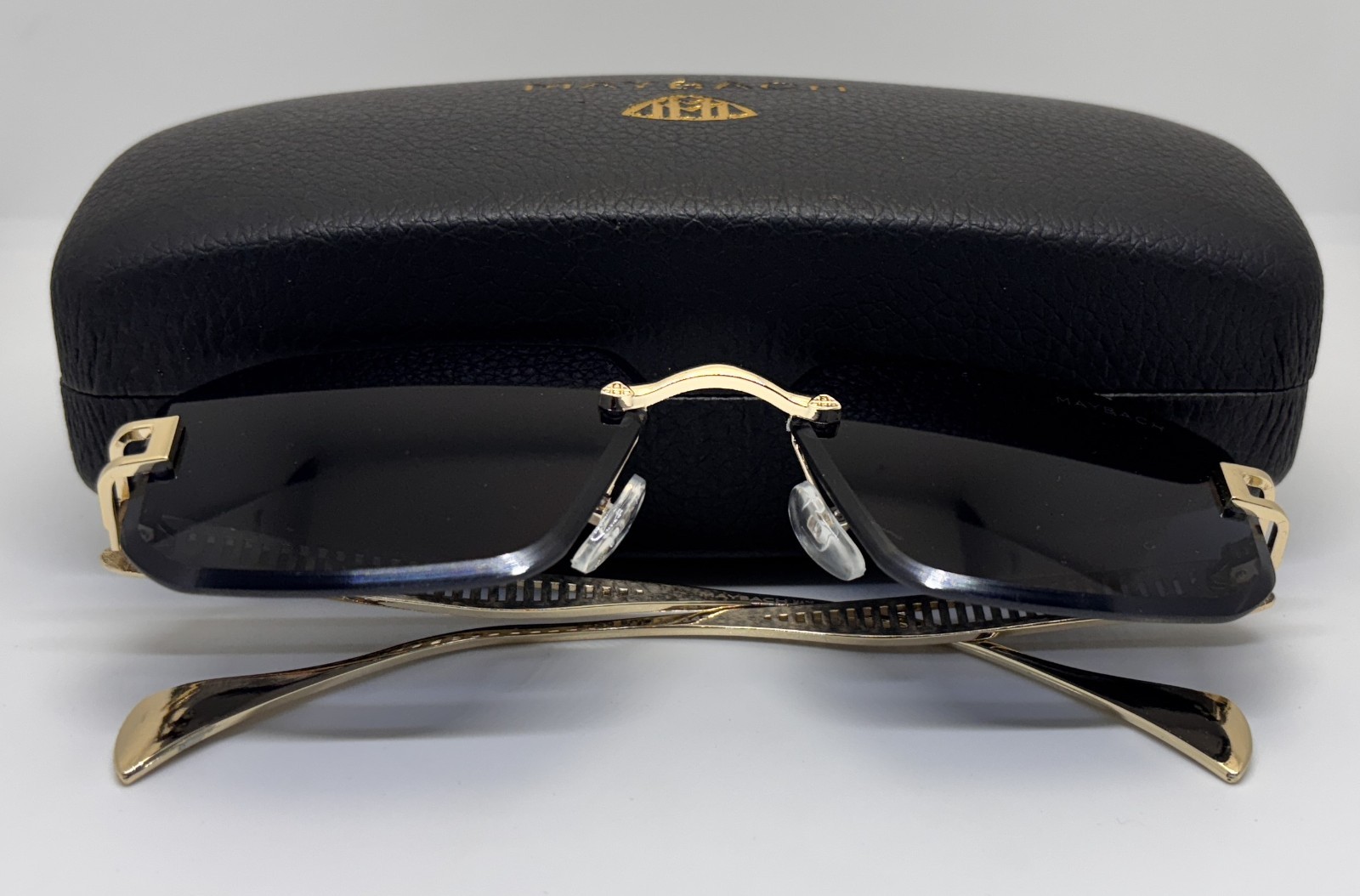 Maybach Rimless Rectangular Sunglasses Gold & Bla… - image 2