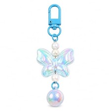 Butterfly Keychain Insect Keychains Bag Charms for Women with Pearl