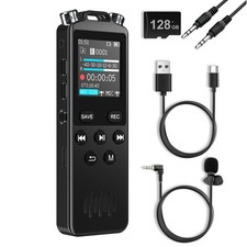 160GB Digital Voice Recorder with Playback,1536Kbps HD Stereo Audio Recorder Dev