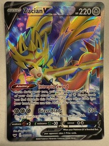 Zacian V 195/202 Sword & Shield NM Full Art Ultra Rare Pokemon Card