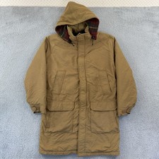 Vintage Woolrich Jacket Mens Medium Long Parka 80s Chore Plaid Wool Lined Hooded