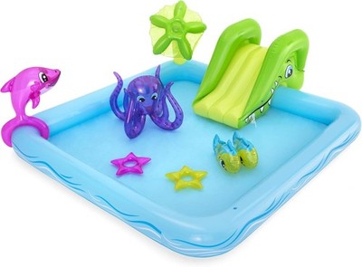 Premium Wasserspielcenter mit 2,4 Größe Palme als Sprinkler Dickes Material Bunt