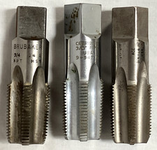 3 Pc 3/4&rdquo; NPT Pipe Tap Lot Craftsman ACE USA 3/4-14 Taper