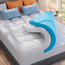 ELEMUSE Dual Layer 3" Memory Foam Mattress Topper Full XL 54" x 80" White