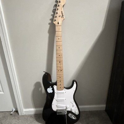 Squier Stratocaster Electric Guitar Black Solid Body Maple Neck 6-String