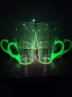 Uranium Green Glow Depression Drinking Glass/mugs (Set of 4) 6" tall