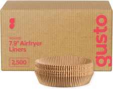 Comfy Package [Case of 2,500] 7.9 Inch round Air Fryer Liners Disposable - Non-S