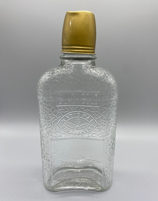 1950's BLACK GOLD National Distillers Whiskey Bottle with Screw Top, Shot Glass