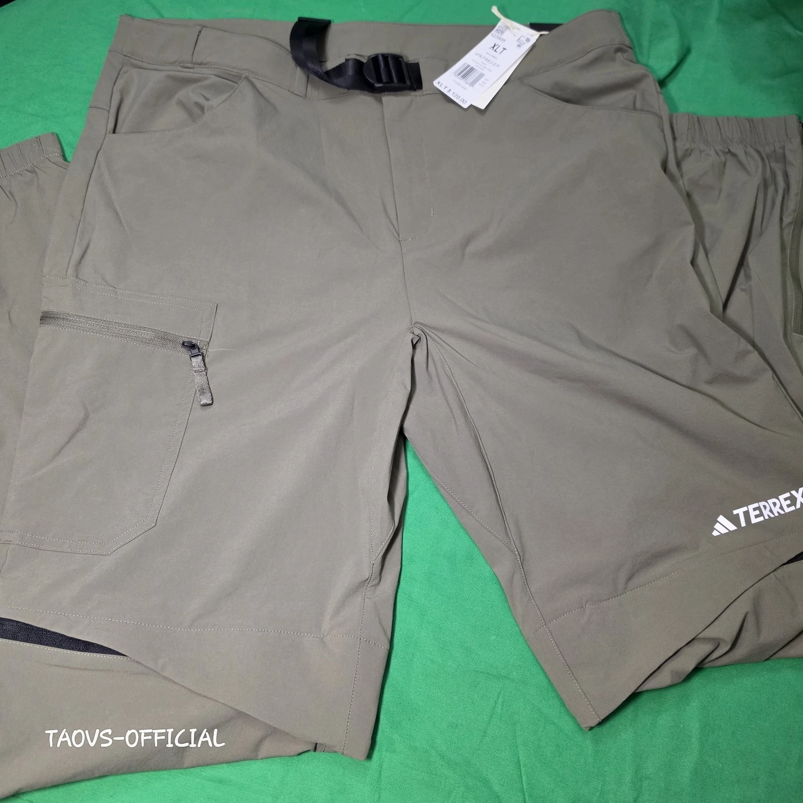 adidas mens Terrex Utiltas Zip-Off Hiking Pants Size XLT 'Olive Strata' IQ3505