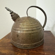 Vintage Copper Beehive Tea Kettle Hawk Falcon Whistler Farmhouse Shabby Chic