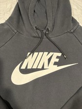 Nike Sportswear Essential Fleece Hoodie Black White Women's Size M BV4126-010