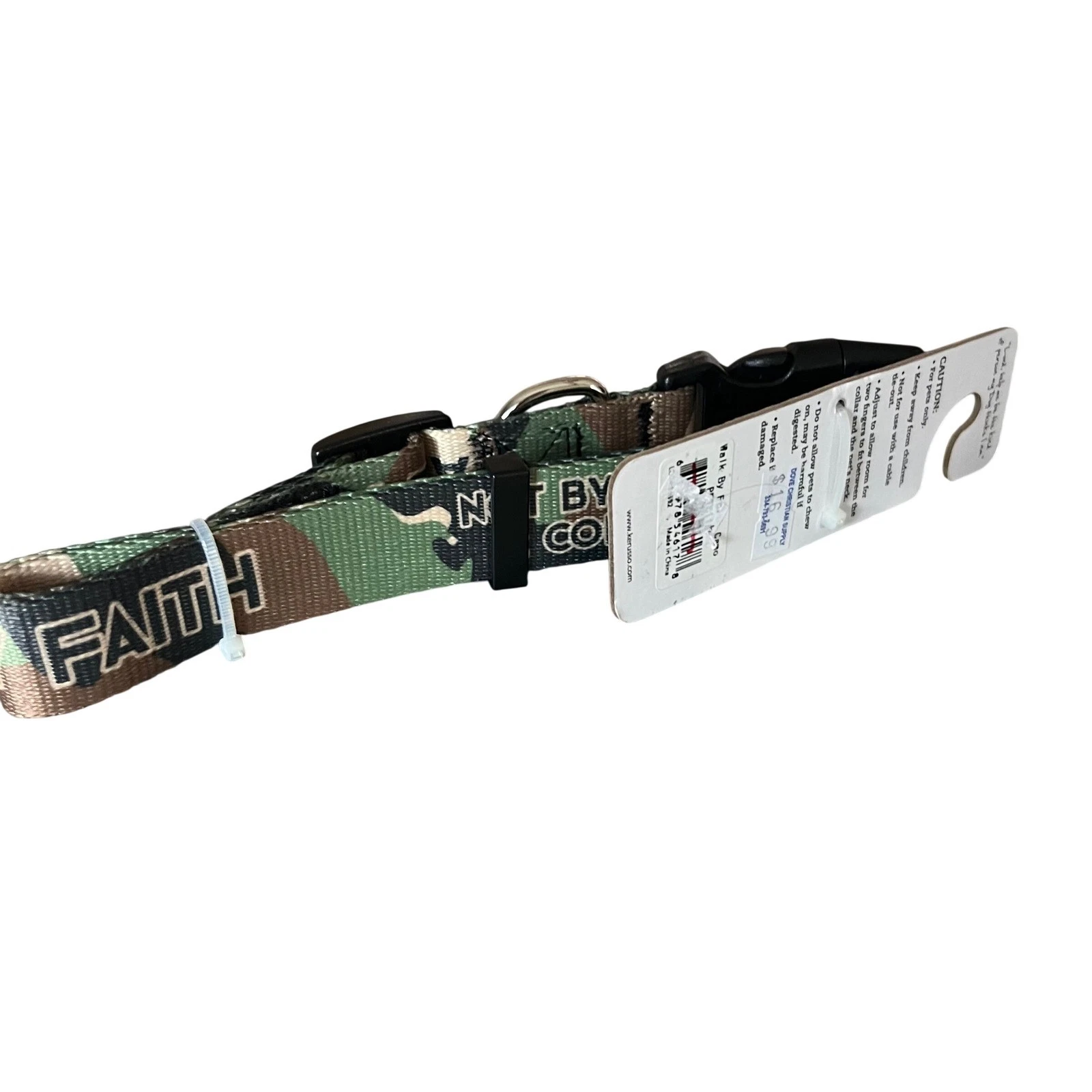 Kerusso Paws & Pray Walk by Faith Camo Pet Collar Adjustable L/XL NWT