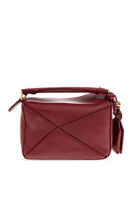 LOEWE Puzzle Mini Featherlight $3850 Burnt Red Shoulder Bag New