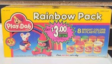 VINTAGE SUPER RARE 1990 Kenner PLAY-DOH RAINBOW 8-PACK 
