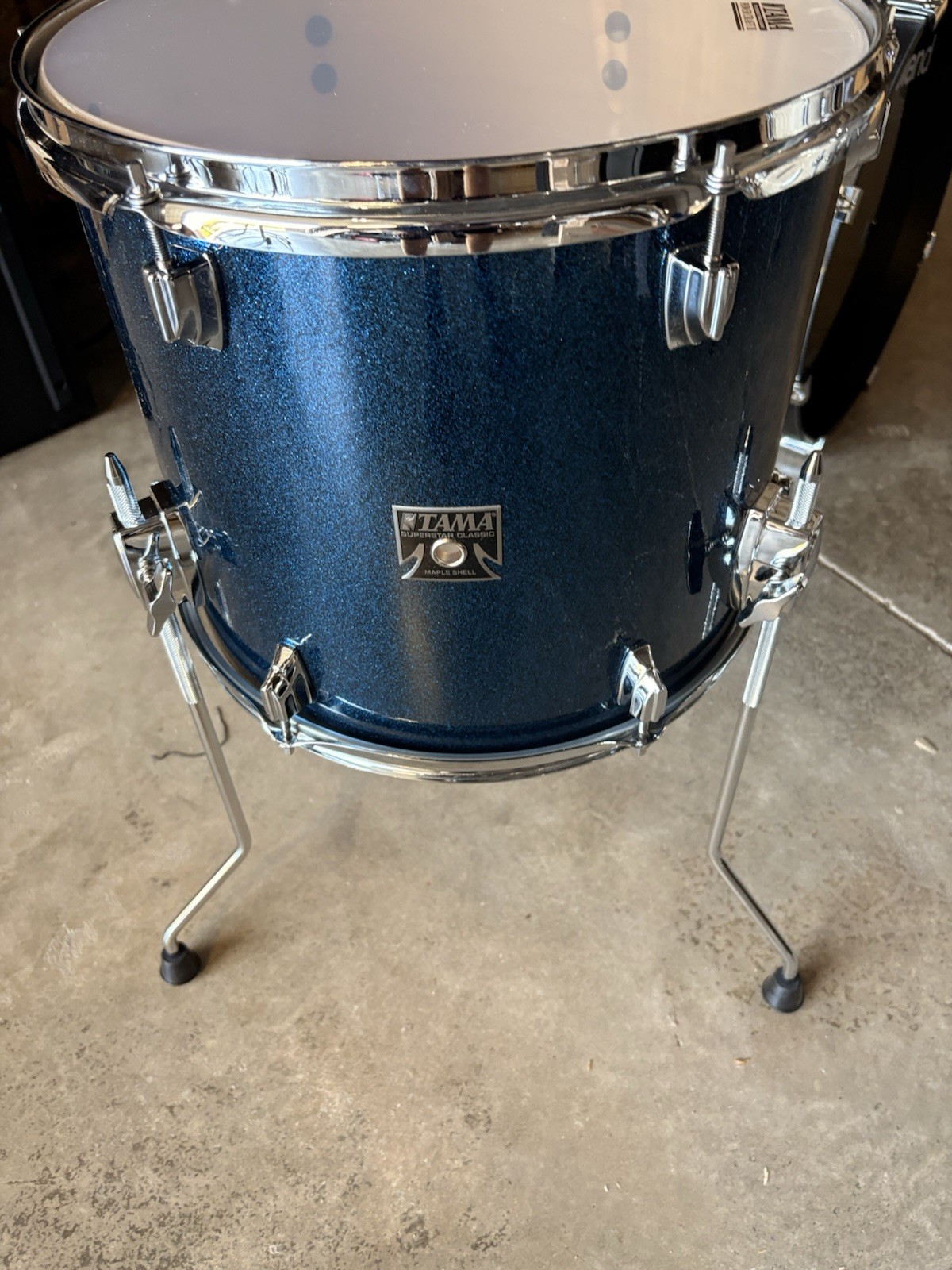 Tama Superstar Classic 14 X 12 Maple Floor Tom Indigo Sparkle
