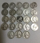 Lot of 23 Quarters - 90% Silver Different Dates, Average Ciculation