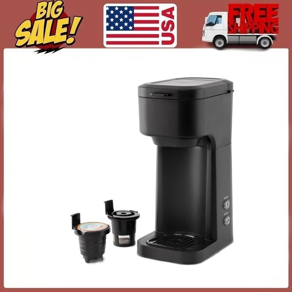 Mainstays Black Matte Single Serve Coffee Maker