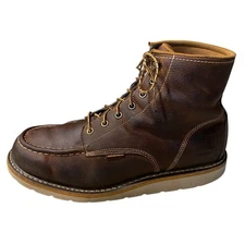 Carhartt Waterproof Moc Toe Wedge Work Boots Brown Leather EH Men's 10.5