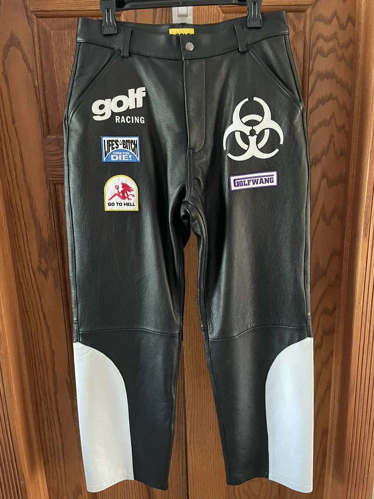 Golf Wang Racing Biohazard Leather Jacket/Pants Set Men's. image 9
