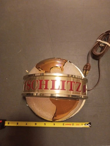 Vintage Schlitz Beer, Advertising Beer Lamp, Globe Wall Light, Bar/Tavern