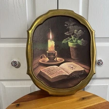 VTG Home Interior Framed Fruit of the Spirit is Love J Ross Signed Dark Romance