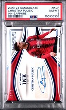2023-24 IMMACULATE COLLECTION INK SAPPHIRE CHRISTIAN PULISIC 10/10 PSA 8 AUTO