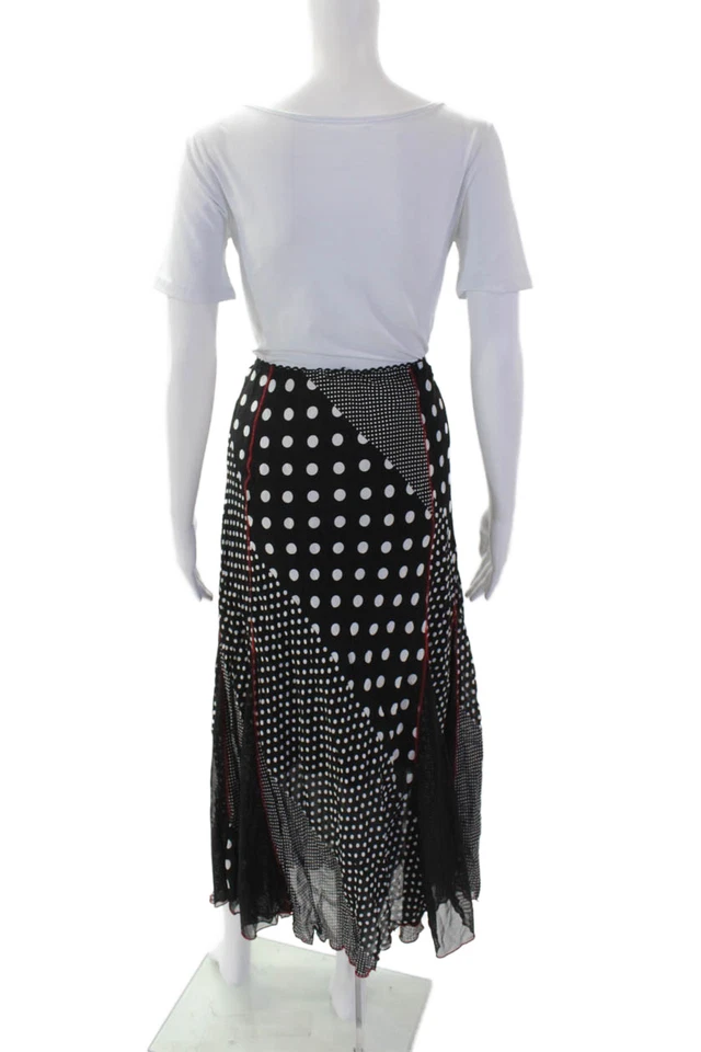 Elie Tahari Womens Elastic Waistband Lace Polka Dot Skirt Black Size 08 - Image 3 of 4