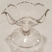 Mini Clear Glass Compote – 2” Salt Cellar / Nut Dish Vintage