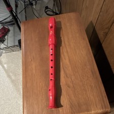 Red Plastic Soprano Recorder Musical Instrument