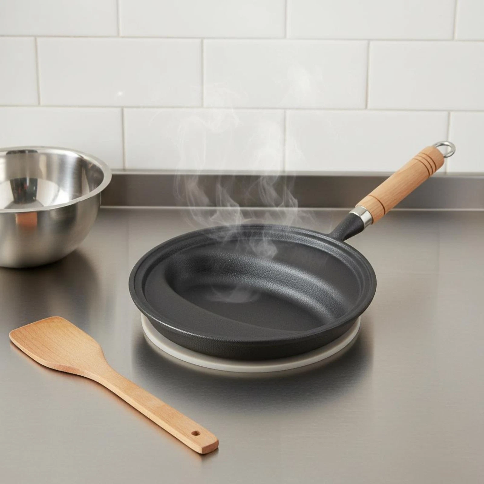 Cast Iron Omelette Pan Uncoated Kitchenware Heat-Resistant for Stovetop
