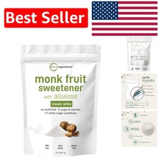 Keto-Friendly Monk Fruit Sweetener with Allulose, 2 lbs - No Aftertaste, Non-GMO