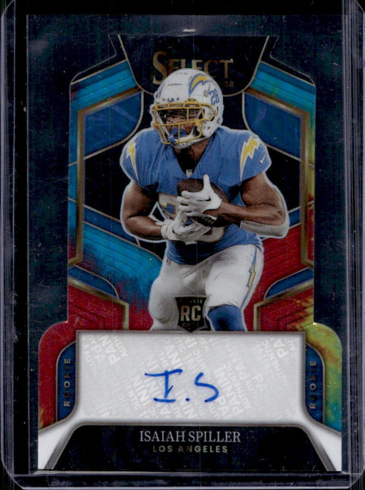Isaiah Spiller Panini Select Rookie Signatures #RSIS Die-Cut Tie-Dye