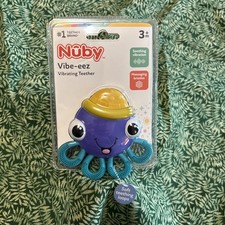 Nuby Vibe-eez Vibrating Tether Soothing Vibration Massaging Bristles