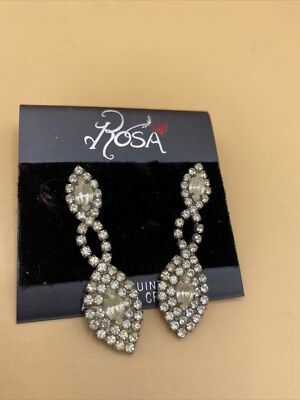 Rosa Earrings - Geniune Austrian Crystal W/ Card - NEW - Dangle