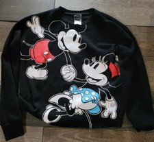 Disney Micky And Minnie Mouse Crop Sweatshirt- Raw Hem Size Small