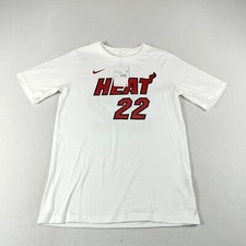 Nike T Shirt Youth Boys Large White Jimmy Butler 22 Miami Heat Short Sleeve NBA